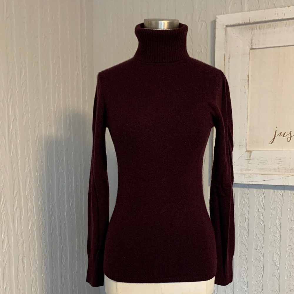 JCrew cashmere turtleneck sweater merlot color